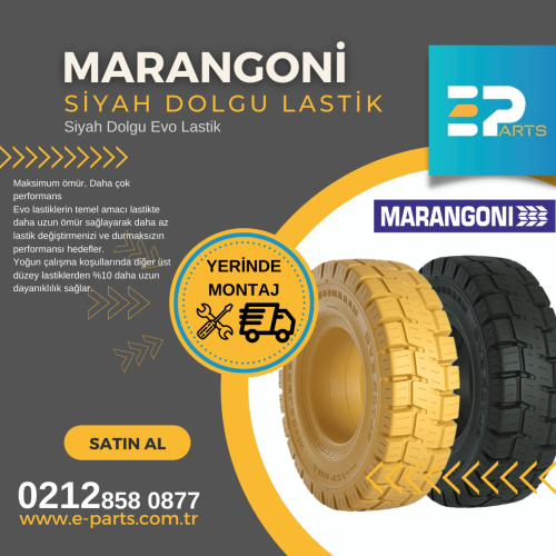 140/55-9 Marangoni Evo Siyah Dolgu Forklift Lastik