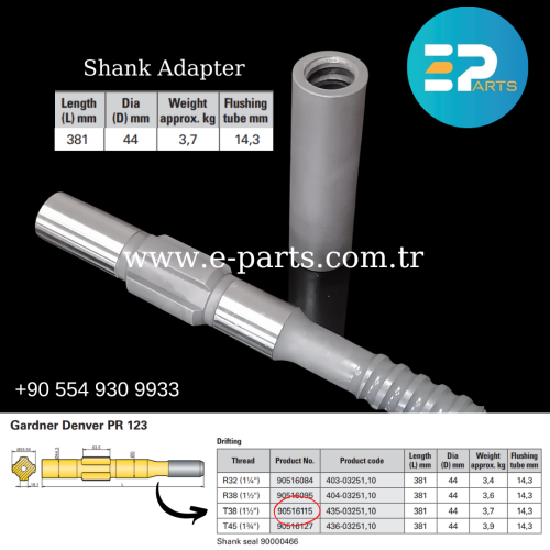 Pertingens 110514275 Rod Shank - Adapter