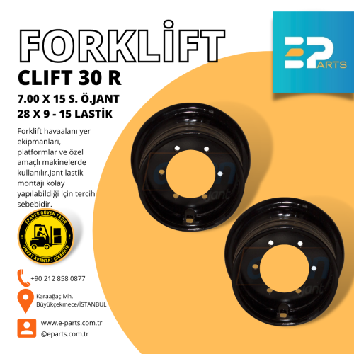 CLIFT 30 R  7 X 15 S. Ö.JANT 28 X 9 - 15 LASTİK