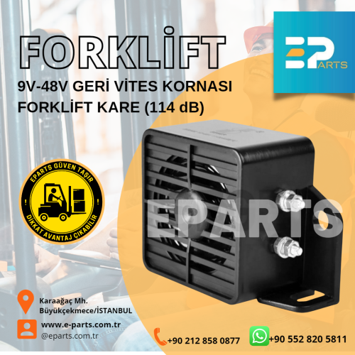 FORKLİFT 9V-48V GERİ VİTES KORNASI FORKLİFT KARE (114 dB)