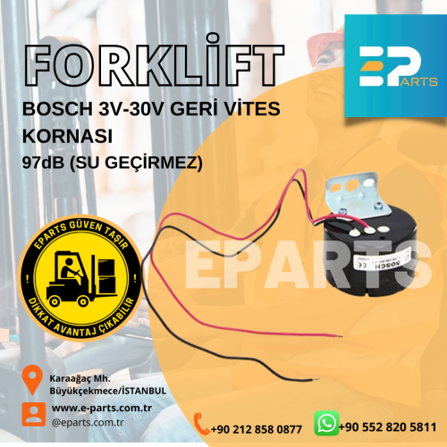FORKLİFT BOSCH 3V-30V GERİ VİTES KORNASI 97dB (SU GEÇİRMEZ)