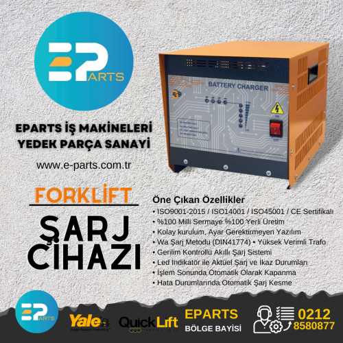 Forklift Akü Şarj Cihazı -Trifaze 3x380V - 80V 160 Amper