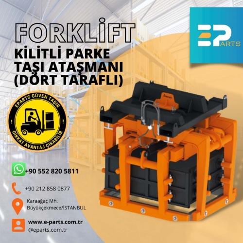 Forklift Kilitli Parke Taşı Ataşmanı (Dört Taraflı)