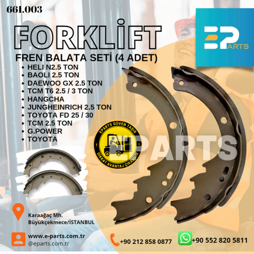 JUNGHEINRICH 2.5 TON - Forklift Fren Balatası 1 Set (4 Adet)