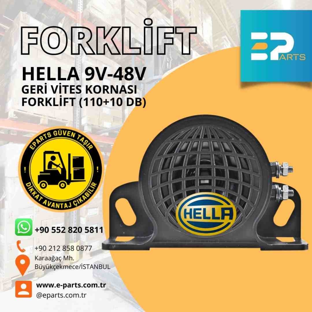HELLA 9V48V GERİ VİTES KORNASI FORKLİFT (110+10 dB) Fiyatı