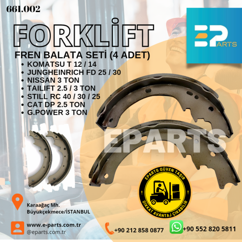 JUNGHEINRICH FD 25 / 30 - Forklift Fren Balatası 1 Set (4 Adet)