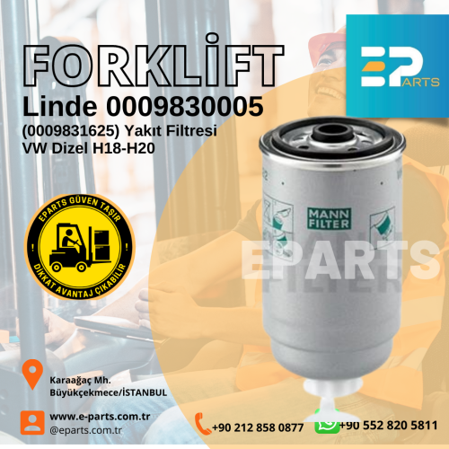 Linde 0009830005 (0009831625) Yakıt Filtresi VW Dizel H18-H20