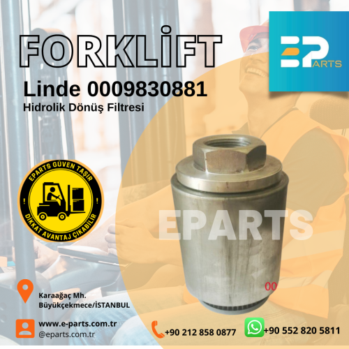Linde 0009830881 Hidrolik Dönüş Filtresi
