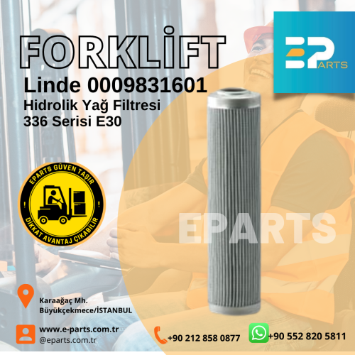 Linde 0009831601 Hidrolik Yağ Filtresi 336 Serisi E30