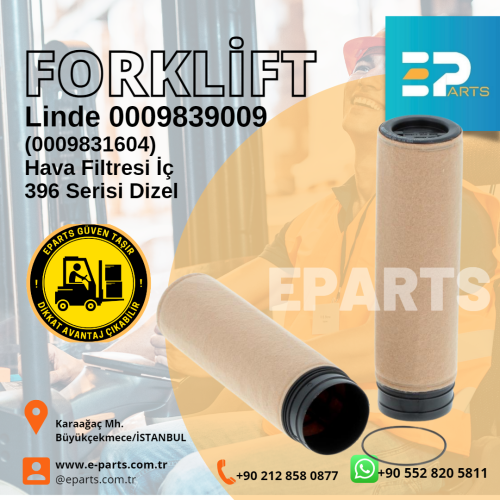 Linde 0009839009 (0009831604) Hava Filtresi İç 396 Serisi Dizel