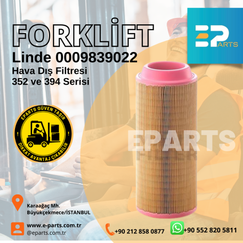 Linde 0009839022 Hava Dış Filtresi 352 ve 394 Serisi
