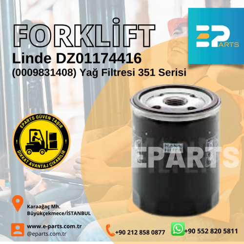 Linde 0009831408 Yağ Filtresi 351 Serisi