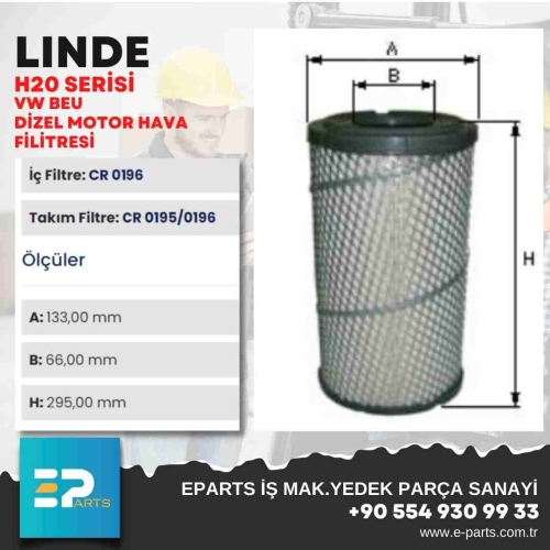 Linde H20 Dizel VW BEQ Hava Filitresi