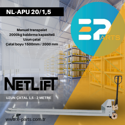NETLİFT  NL-APU 20/1,5   Uzun Çatal Manuel Transpalet