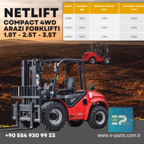 NETLİFT Compact 4WD Arazi Forklifti 1.8t - 2.5t - 3.5t
