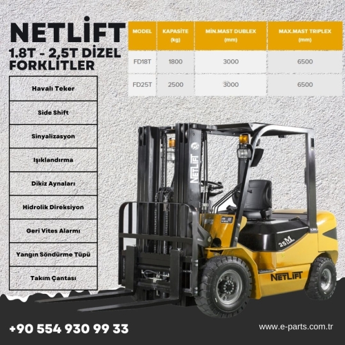 NETLİFT Dizel Forklift 1.8t - 2.5t
