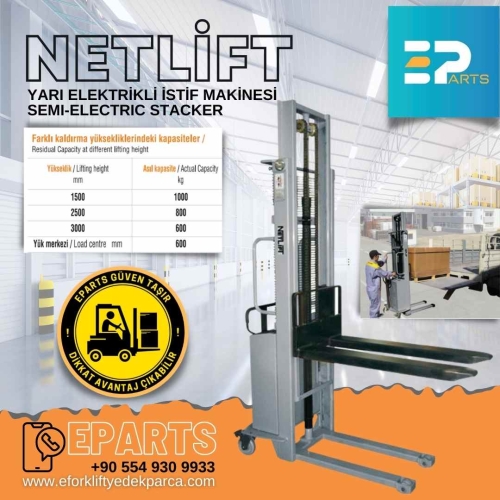 NETLİFT NL-DYC 0830 Yarı Akülü Manuel İstif Makinesi