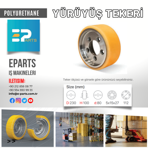 Poliüretan Yürüyüş Tekeri 230x100-80