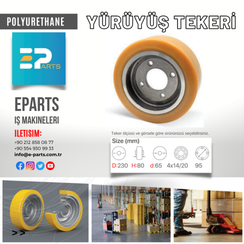 Poliüretan Yürüyüş Tekeri 230x80-65