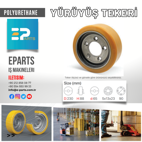 Poliüretan Yürüyüş Tekeri 230x88-65