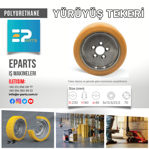 Poliüretan Yürüyüş Tekeri 230x90-45
