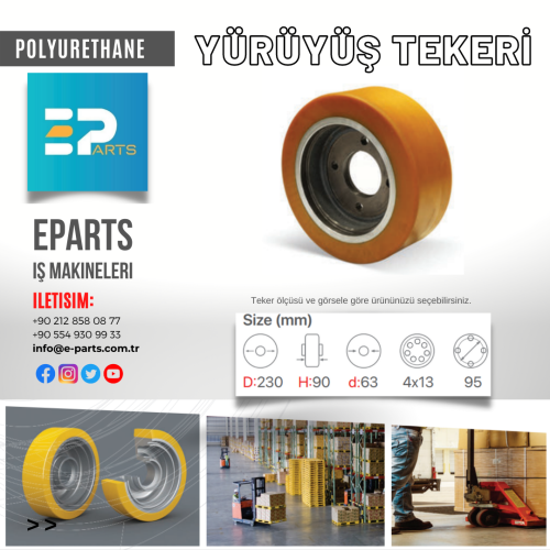 Poliüretan Yürüyüş Tekeri 230x90-63