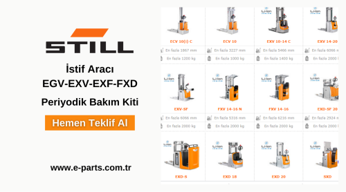 Still İstif Aracı EGV-EXV-EXF-FXD Periyodik Bakım Kiti