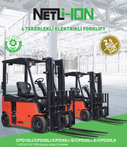 NETLİFT CPD15Li Lityum Akülü Forklift (48 V 360 Ah) 4 Teker