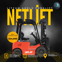 NETLİFT EFL 181 4 TEKER LİTYUM AKÜLÜ FORKLİFT (48 V 150 Ah) 1,8 Ton