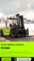 Zoomlion FD100 Dizel Forklift CUMMINS 3,8 T3 EUROIII MOTOR 4500 MM.