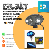 Forklift Mavi Ok - NORMA 12V-80V CREE LED SPOT LAMBA (MAVİ OK İŞARET) (100*145) (2 X 3W) FORKLİFT GERMANY