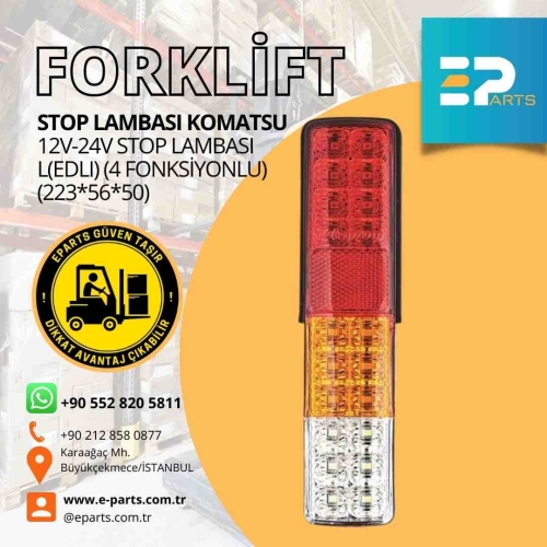 Forklift STOP LAMBASI 12V-24V STOP LAMBASI L(EDLI) (4 FONKSİYONLU) (223*56*50) KOMATSU FORKLİFT