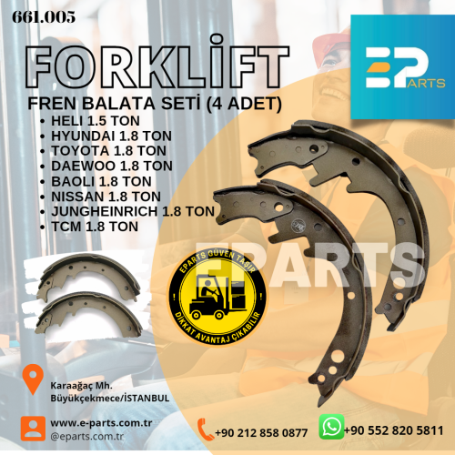 BAOLI 1.8 TON  - Forklift Fren Balatası 1 Set (4 Adet)