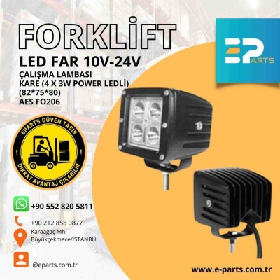 Forklift LED FAR 10V-24V  ÇALIŞMA LAMBASI  KARE (4 X 3W POWER LEDLİ) (82*75*80) AES FO206