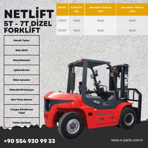 NETLİFT 5t - 7t Dizel Forklift