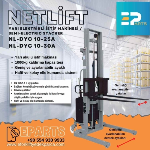 NETLİFT NL-DYC 10-25A Yarı Akülü Manuel İstif Makinesi