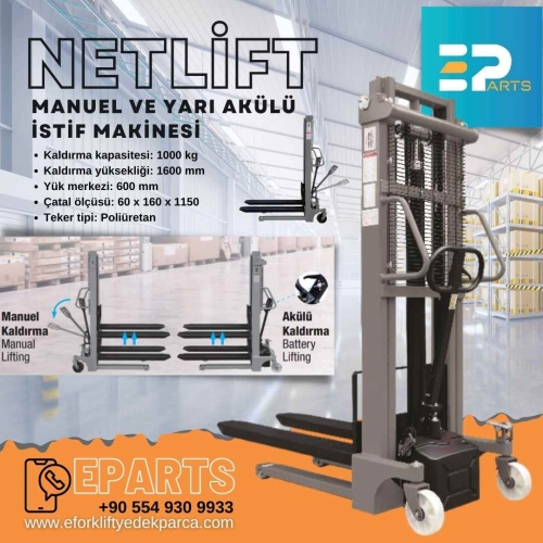 NETLİFT NL-NESFH 1025 Yarı Akülü Manuel İstif Makinesi